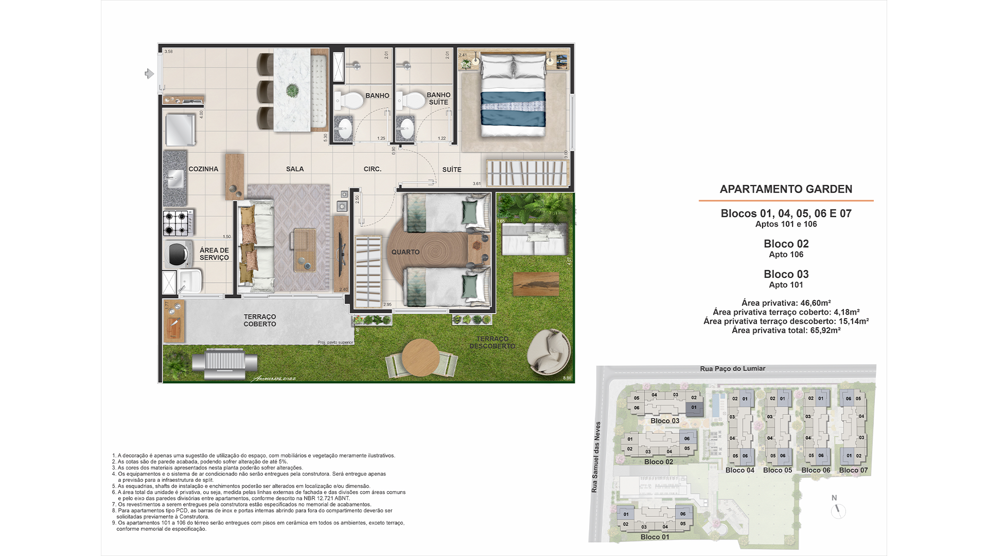 Villa Sante - Apartamento Garden de 65,92m2